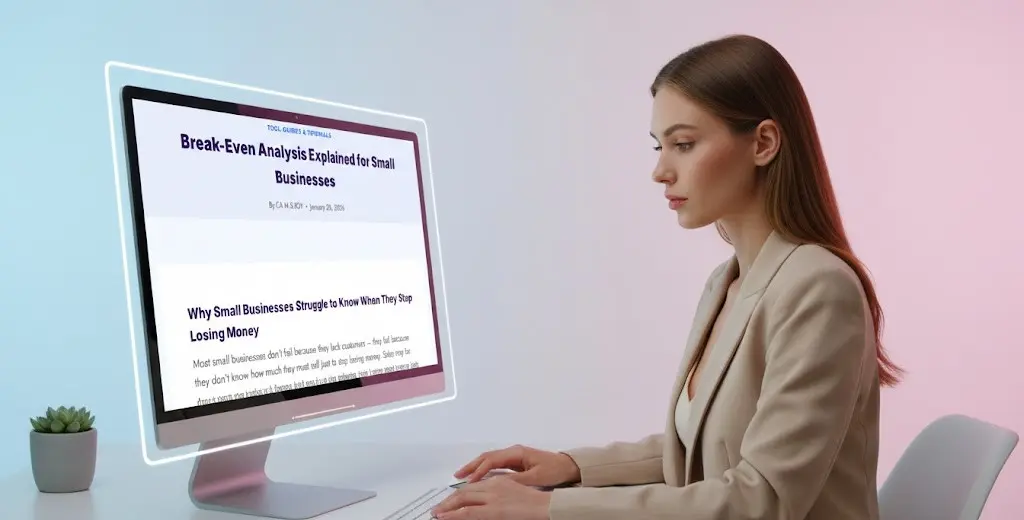 Professional reviewing break-even analysis insights for cost and pricing decisions