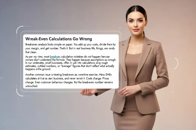 Common Mistakes in Break-Even Calculations for Small Businesses 5 Presentation explaining common break-even calculation mistakes for small businesses. why breakeven calculation go wrong