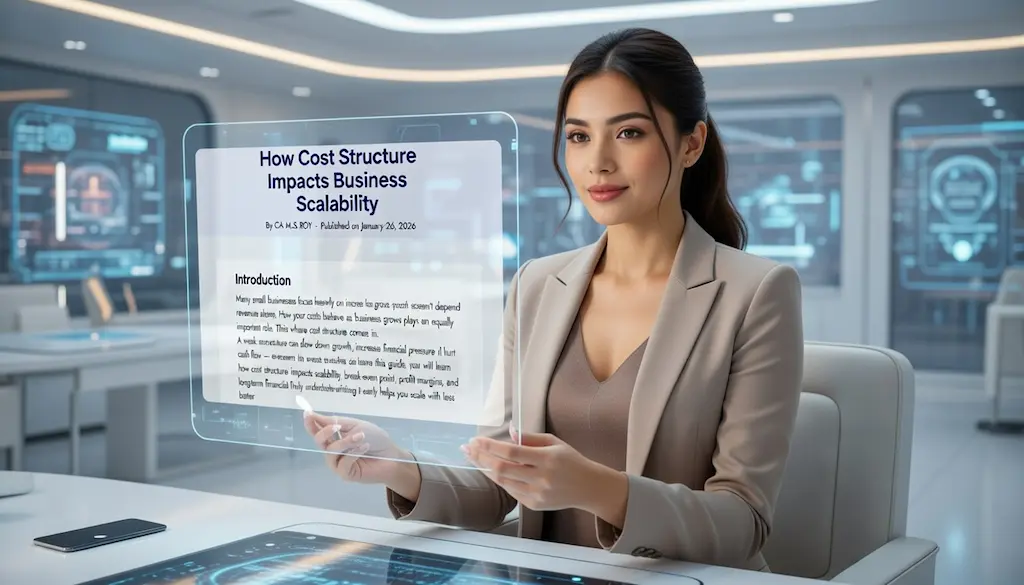How Cost Structure Impacts Business Scalability 3 “Illustration of cost structure analysis highlighting fixed and variable costs for scalable businesses”