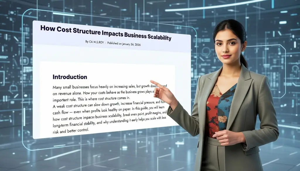 How Cost Structure Impacts Business Scalability 2 “Visual presentation showing cost structure concepts for small business growth and sustainability”