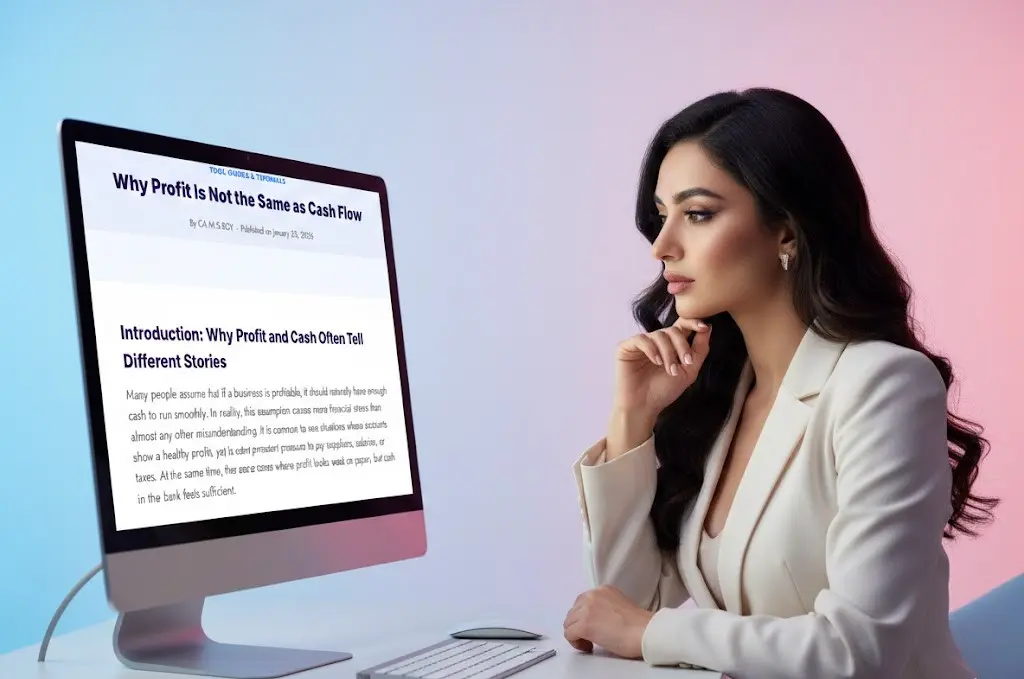 Why Profit Is Not the Same as Cash Flow 2 Analysing profit vs cash flow differences while reviewing financial performance data