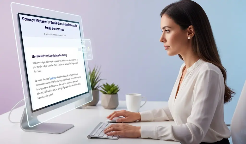 women reading article on Break-even calculation mistakes small businesses should avoid