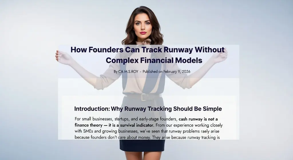 How Founders Can Track Runway Without Complex Financial Models 1 Founder reading an article explaining how to track startup runway without complex financial models