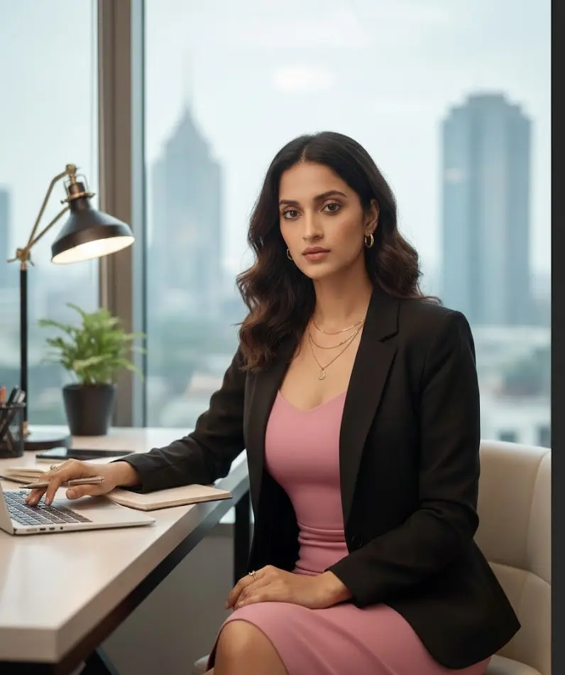 Madhu Roy, Co-Founder of ToolSuite, working at her desk in a professional office setting