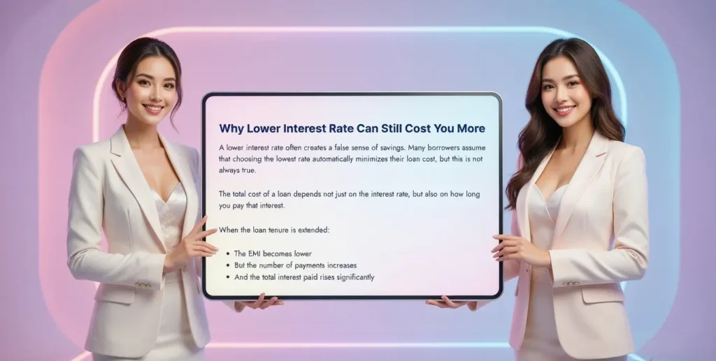 EMI vs Interest Rate: What You Should Really Compare Before Taking a Loan 4 why lower interest rate can still cost more in loans explained with EMI and tenure