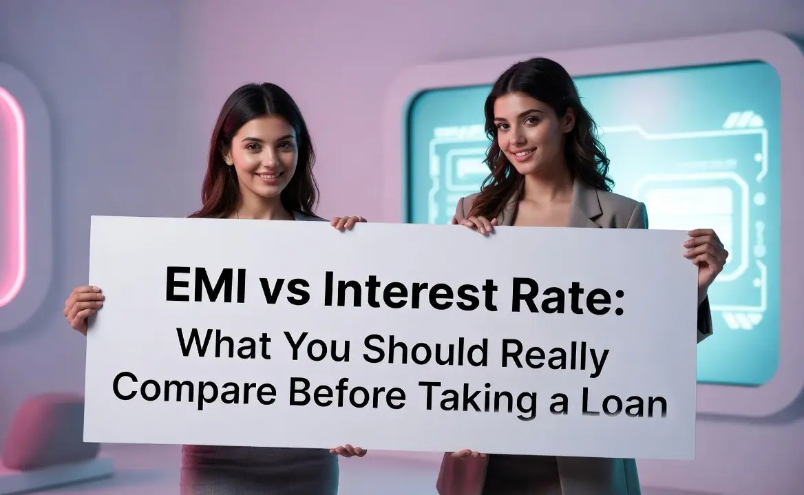EMI vs Interest Rate: What You Should Really Compare Before Taking a Loan 1 EMI vs interest rate comparison explained with example for loan decision making