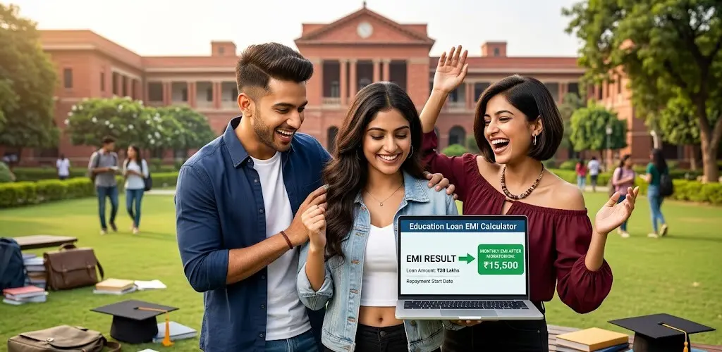 Education Loan EMI Calculator with Moratorium online